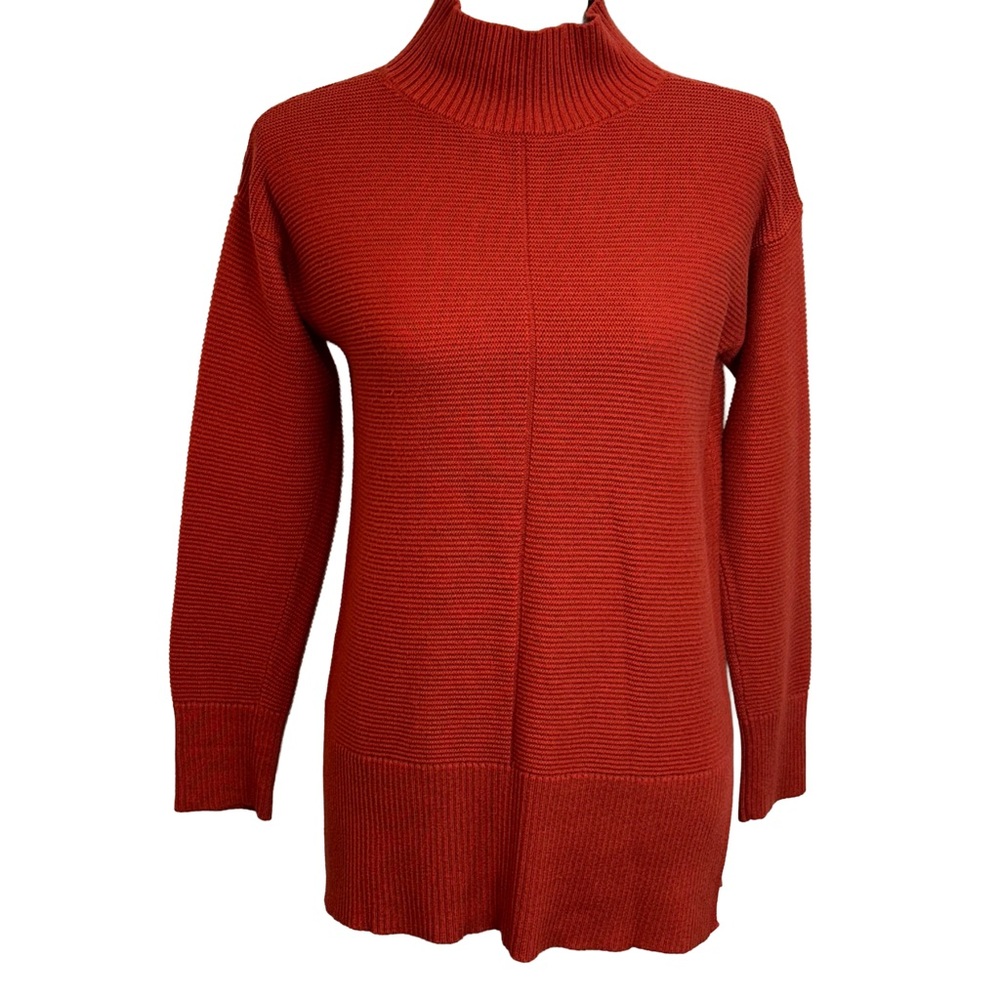 Talbots Rust Ribbed‎ Tunnel Neck Tunic Sweater M